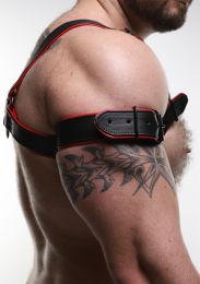 ruff GEAR Double Tone Leather Bicep Strap Red Black