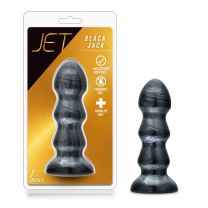 Jet Black Jack Carbon Metallic Black Butt Plug 7 Inch