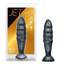 Jet Destructor Carbon Metallic Black Butt Plug 10.75 Inch