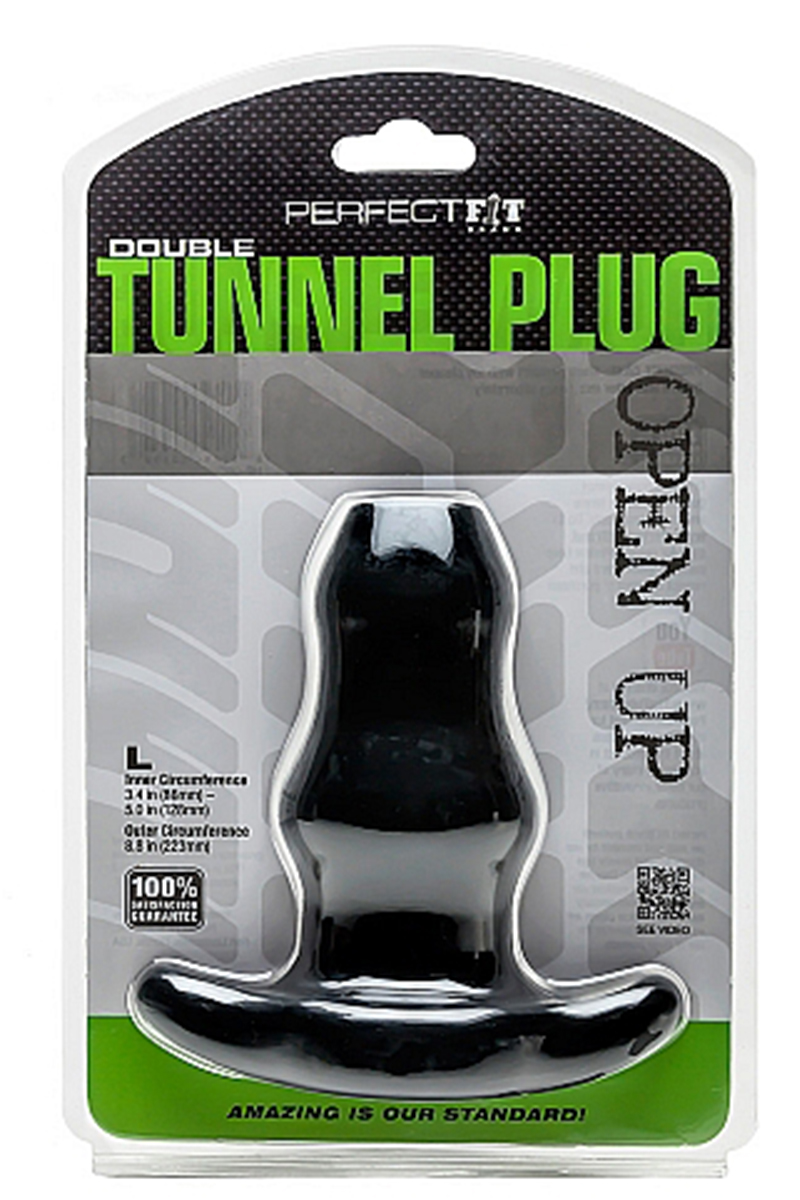 Perfect Fit Double Tunnel Plug Large Black